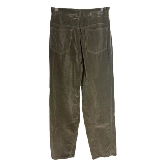 LAUREN RALPH LAUREN Faux Velvet Pants in Olive Size 10 - Picture 3 of 8